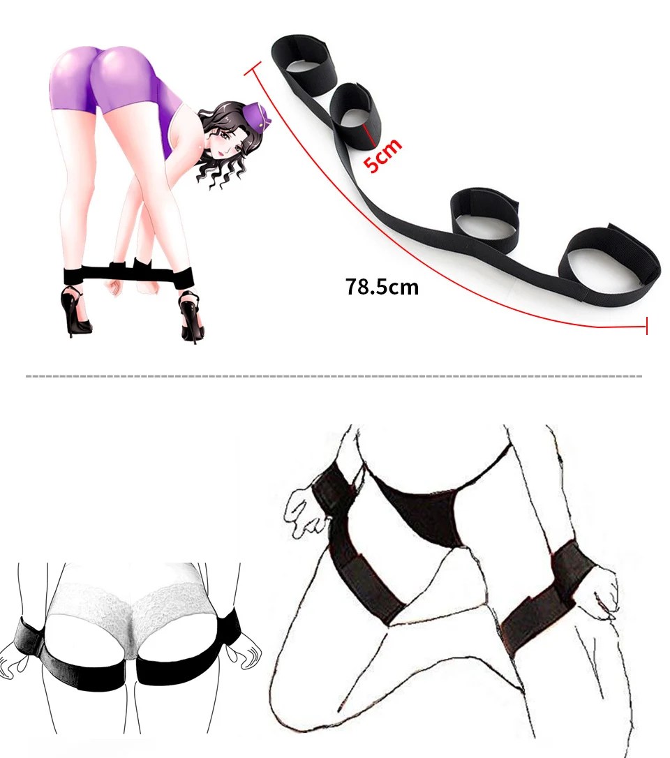BDSM Adult Sex Products Erotic Bondage Bed Games Sex Bondage Set Women Handcuffs Ankle Cuff Restraints Sex Toys For Couples Anal