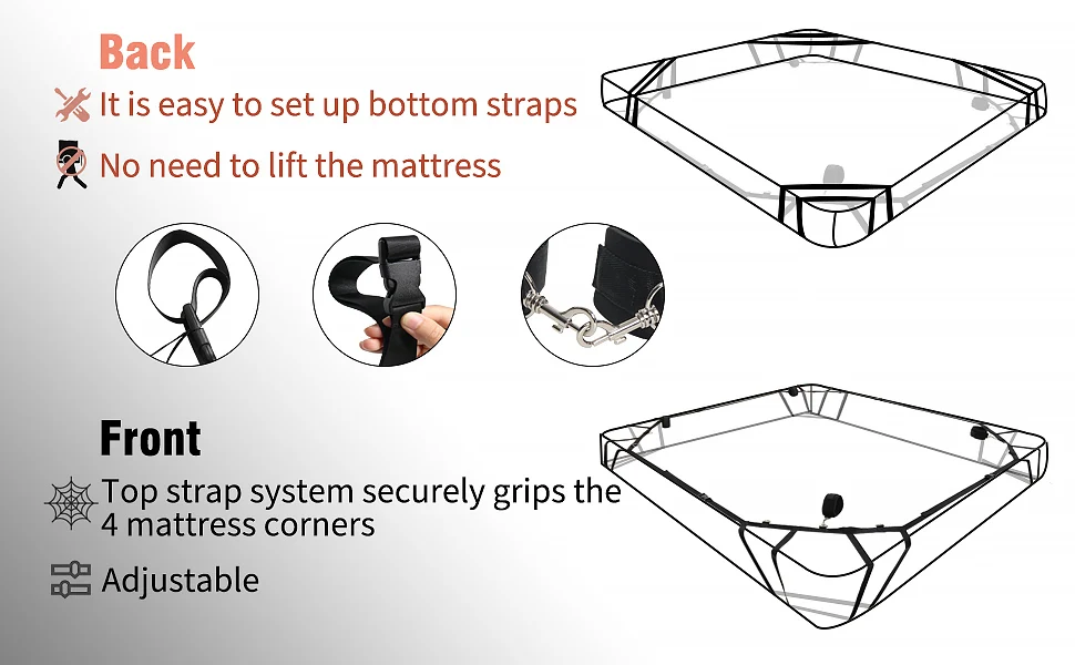 Sex Bondage BDSM Kit Bed Restraints Set Easy Install Sex Rope Adjustable Straps Sex Toys Handcuffs Ankle Cuff for Women Couples