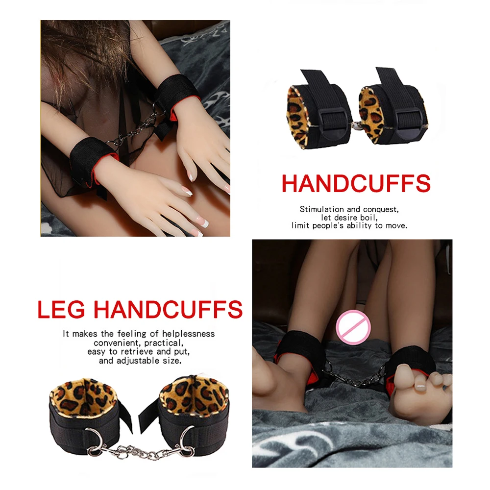17pcs Sex Kit Bdsm Bondage Set Adult Toys Sex Games Handcuffs Whip Sm Sex Toy Kits Neck Mouth Mask Erotic Sex Toys For Couples