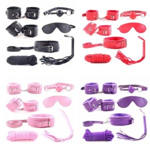 7Pcs Bdsm Kit Sex Toys Handcuffs Bondage Shop Menottes Juguetes Sexuales Para Parja Self Adult Mouth Gag Whip Game Slave Femdom