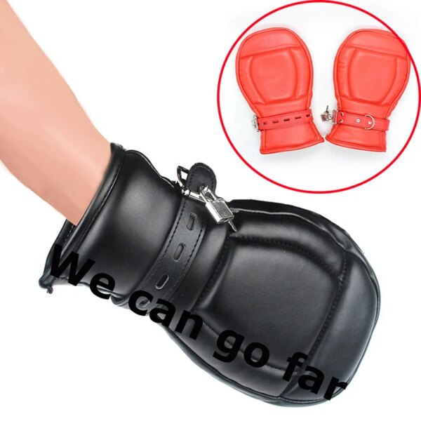 Bondage Mittens BDSM ,Leather Gloves Dog Paw Padded Fist Mitts,Handcuffs For Sex,  Toys for Adults