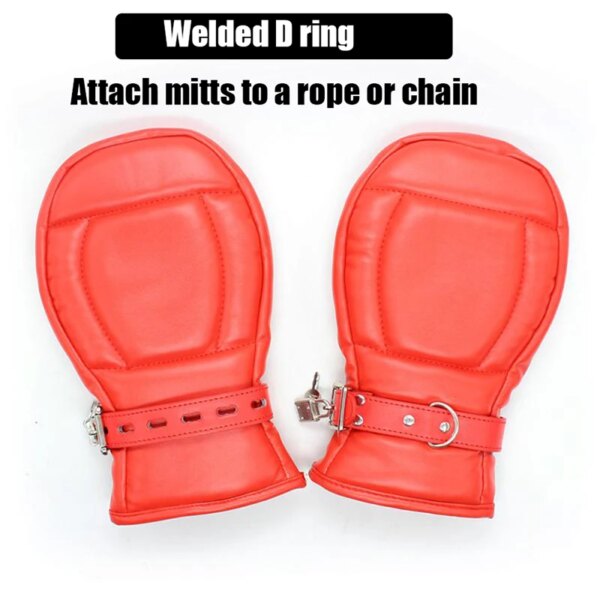 Bondage Mittens BDSM ,Leather Gloves Dog Paw Padded Fist Mitts,Handcuffs For Sex,  Toys for Adults