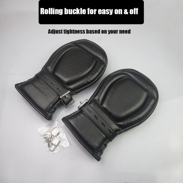 Bondage Mittens BDSM ,Leather Gloves Dog Paw Padded Fist Mitts,Handcuffs For Sex,  Toys for Adults