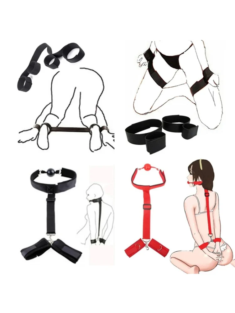 BDSM Bondage Restraint Bondage Fetish Slave Handcuffs & Ankle Cuffs Adult Erotic Sex Toys For Woman Couples Games Sex Products