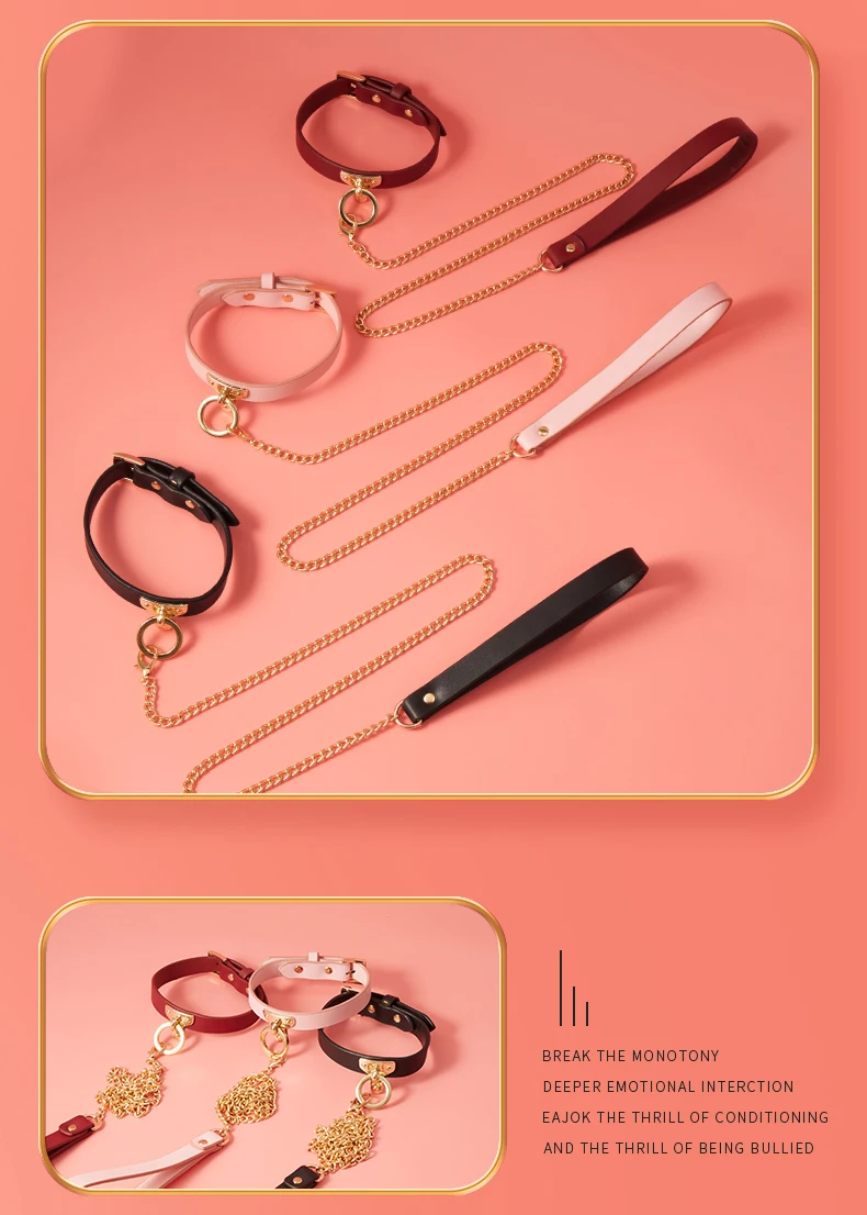1Pcs, BDSM chain leather collars, flirting games, role playing, couple sex toys