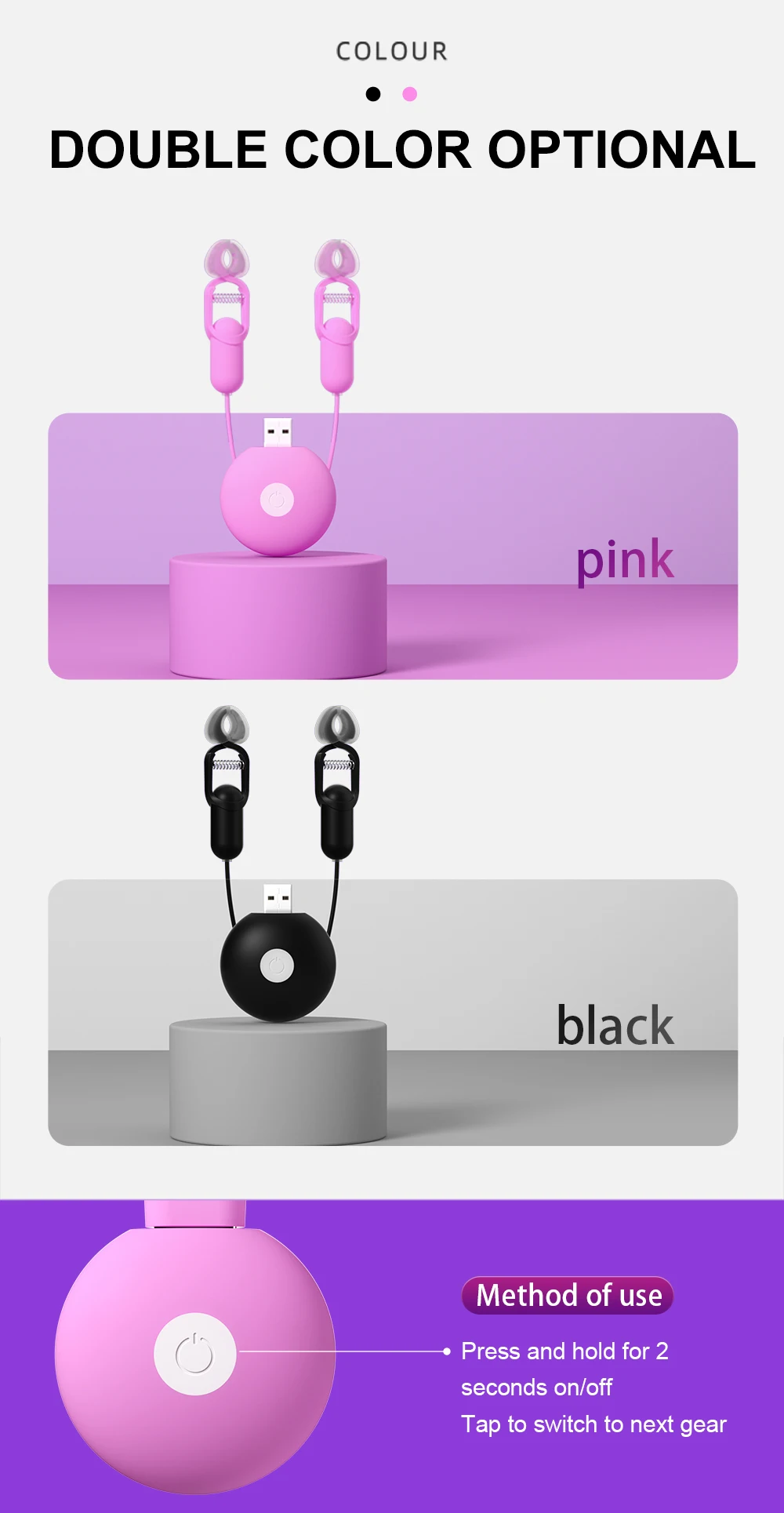 10 Speed Vibrating Nipple Clamp Vibrator for Women Breast Massage Fetish to Breast Labia Clip Stimulation Massager Bdsm Bondage