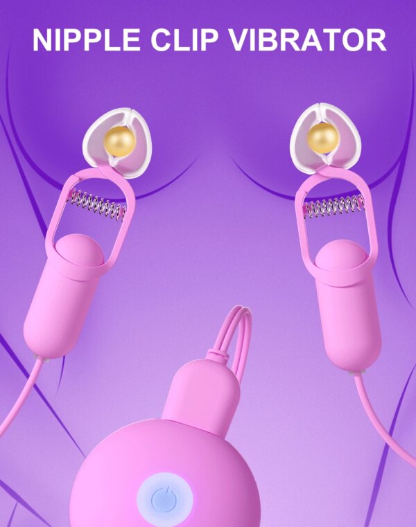 10 Speed Vibrating Nipple Clamp Vibrator for Women Breast Massage Fetish to Breast Labia Clip Stimulation Massager Bdsm Bondage