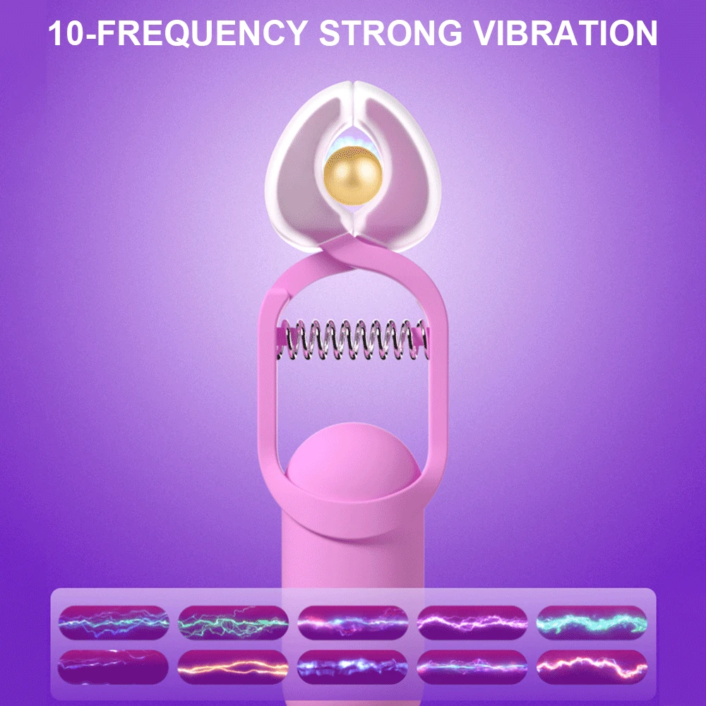 10 Speed Vibrating Nipple Clamp Vibrator for Women Breast Massage Fetish to Breast Labia Clip Stimulation Massager Bdsm Bondage