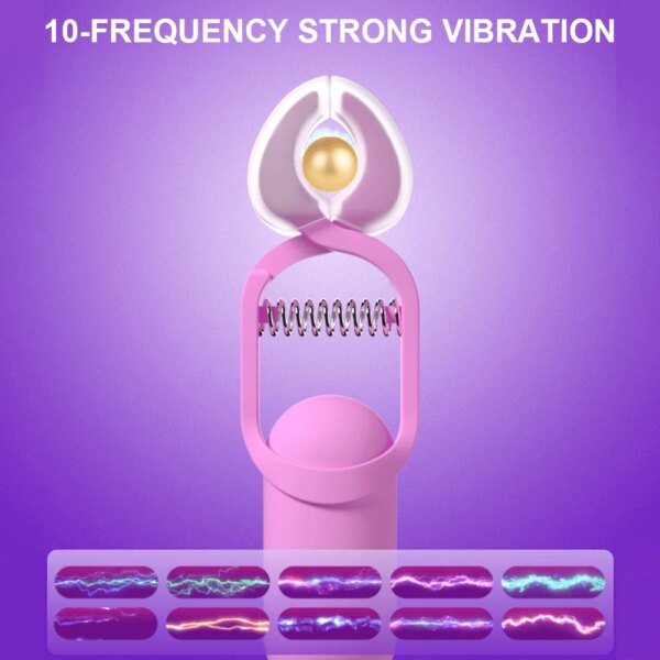 10 Speed Vibrating Nipple Clamp Vibrator for Women Breast Massage Fetish to Breast Labia Clip Stimulation Massager Bdsm Bondage
