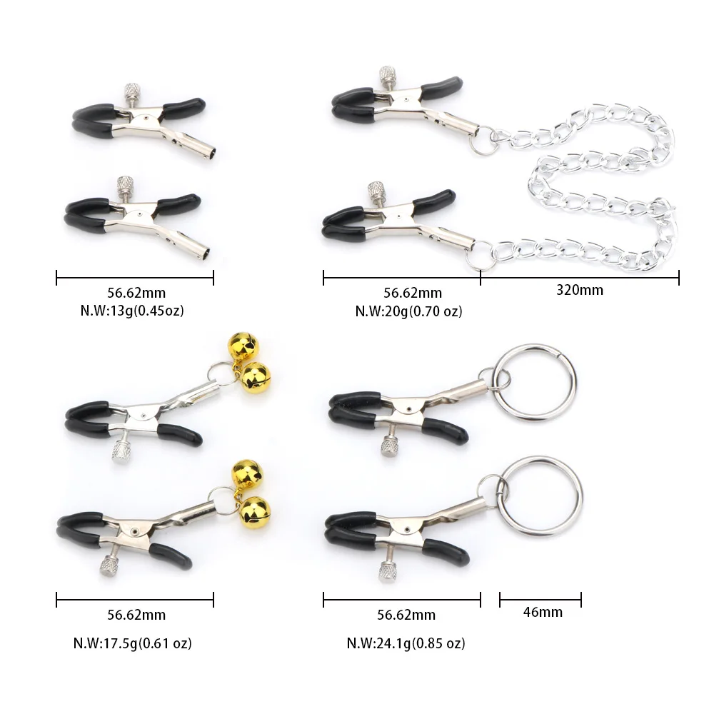 BDSM Leather Choker Collar With Nipple Breast Clamp Clip Chain Couple Slaves Adult Sex Toys Butterfly Style For Couples Games