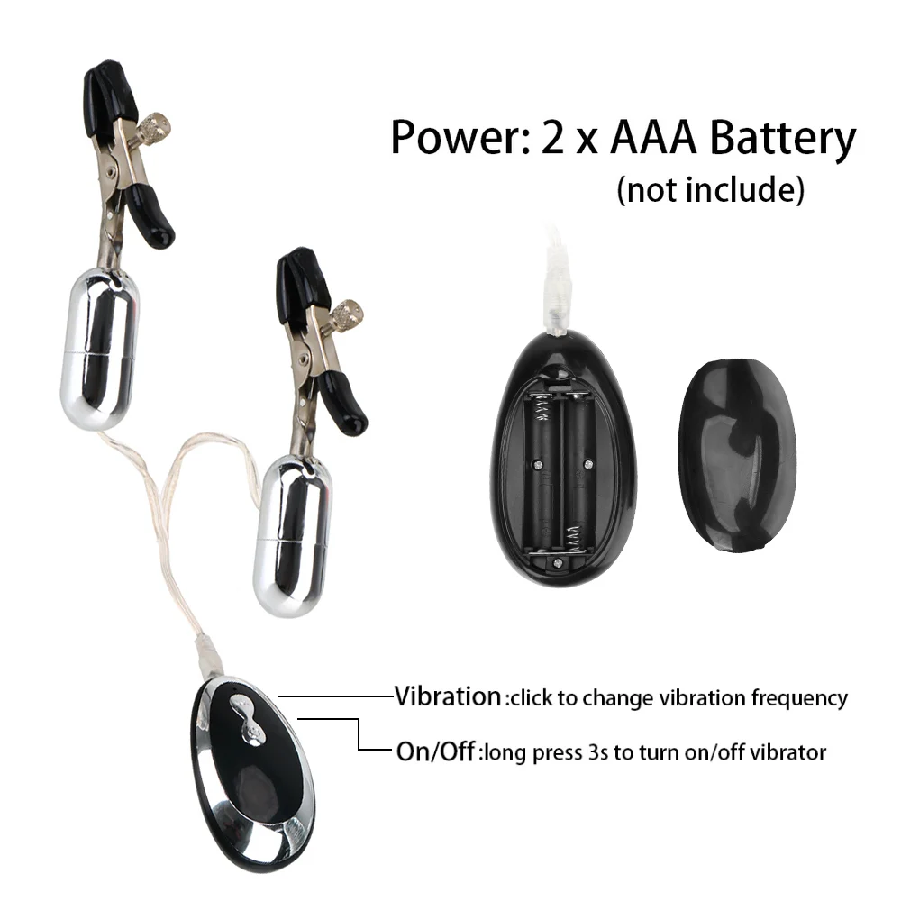 20 Modes Vibration Women Nipple Clamps Vibrators Clitoris Clips Sex Toys For Couples Tools Adults Games Products Bondage Sets