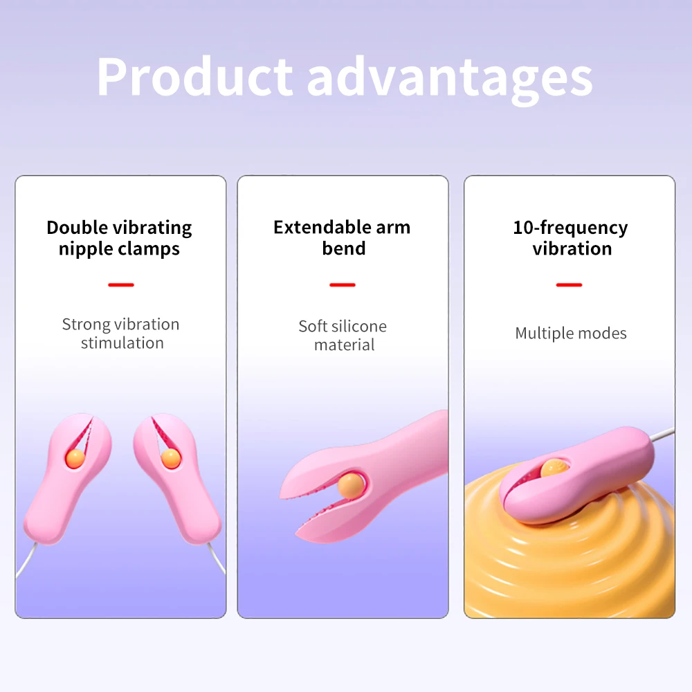 10 Modes Electric Nipple Clamp Breast Massage Vibrator Enhancer Bondage Adult Stimulator Sex Toys For Women Couples Female 10 Modes Electric Nipple Clamp Breast Massage Vibrator Enhancer Bondage Adult Stimulator Sex Toys For Women Couples Female