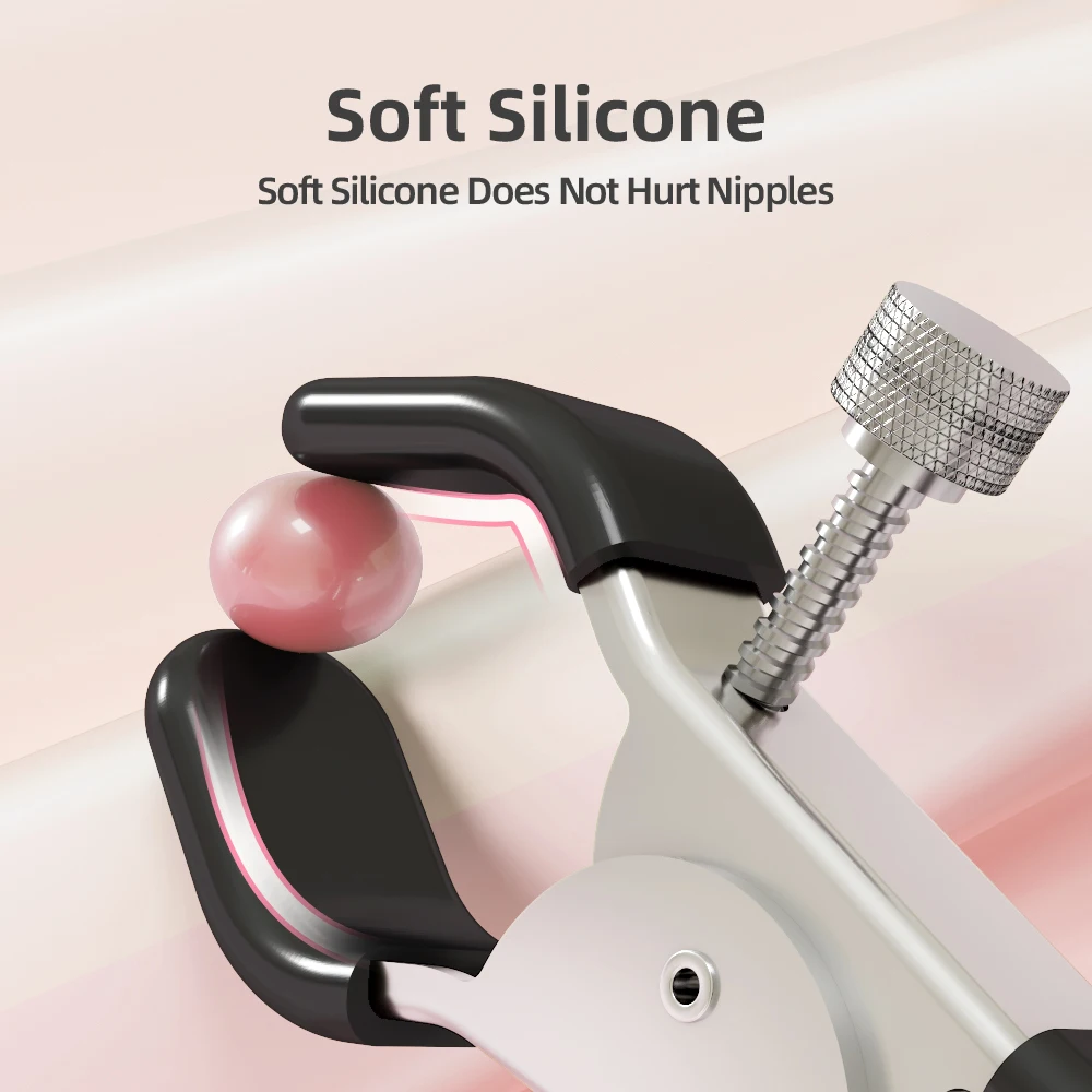ALWUP Nipple Clamp Electric Shock Clamps Male With Chain For Female Clip Sexy Electro Adjustable Breast Vibrator