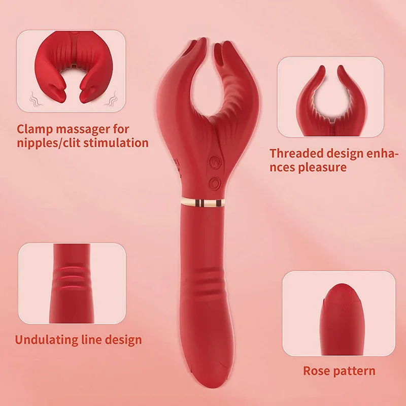 Female Masturbation Vibrator G-spot Orgasm Vaginal Nipple Massager Dildo Clitoris Clamp Masturbator Couple Flirting Adult SexToy