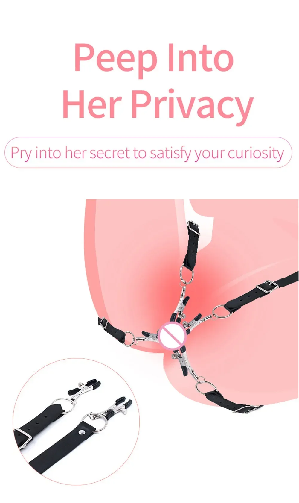 Labia Spreader Clip Nipple Clitoris Clamps SM Bondage Kit Adult Games Vagina Stimulator G-Spot Massage Sex Toys For Women