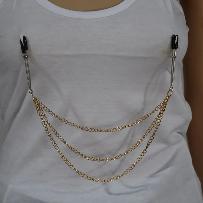 Metal Chain Nipple Clamps Clips Flirting Nipple Clamp Teasing Sex Bdsm Bondage Kit Slave Pinzas Pezones Adult Sex Toys