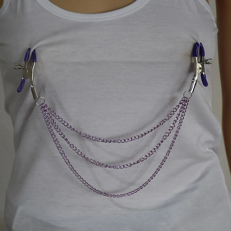 Metal Chain Nipple Clamps Clips Flirting Nipple Clamp Teasing Sex Bdsm Bondage Kit Slave Pinzas Pezones Adult Sex Toys