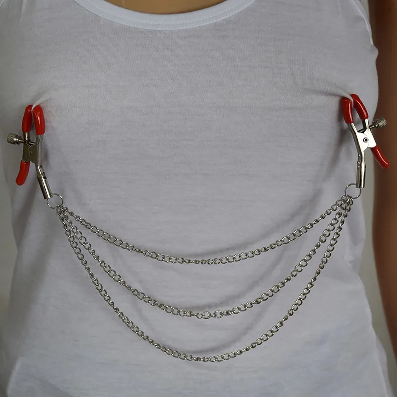 Metal Chain Nipple Clamps Clips Flirting Nipple Clamp Teasing Sex Bdsm Bondage Kit Slave Pinzas Pezones Adult Sex Toys