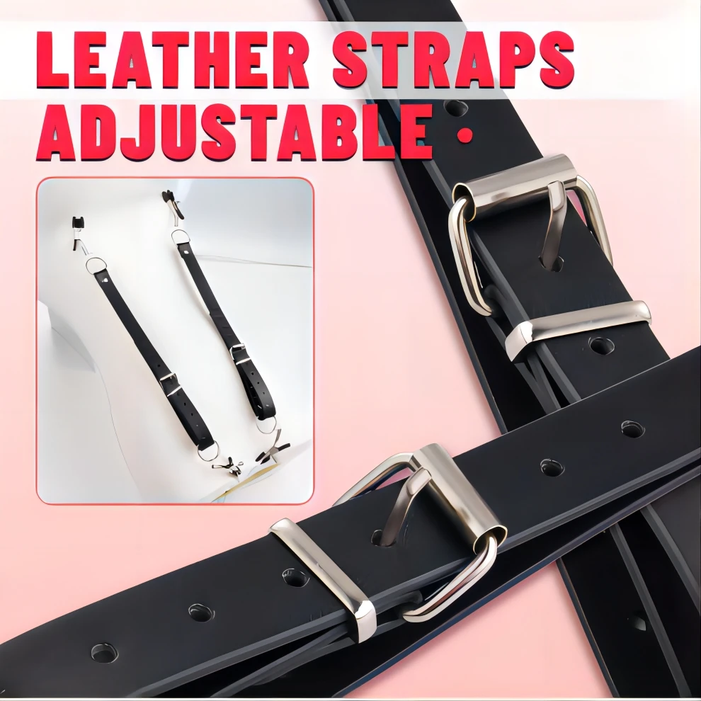BDSM Bondage Restraint Wrap Around Thigh Spread Labia Spreader Straps With Vagina Clamps,Humiliation Play Nipple Clamps Roleplay