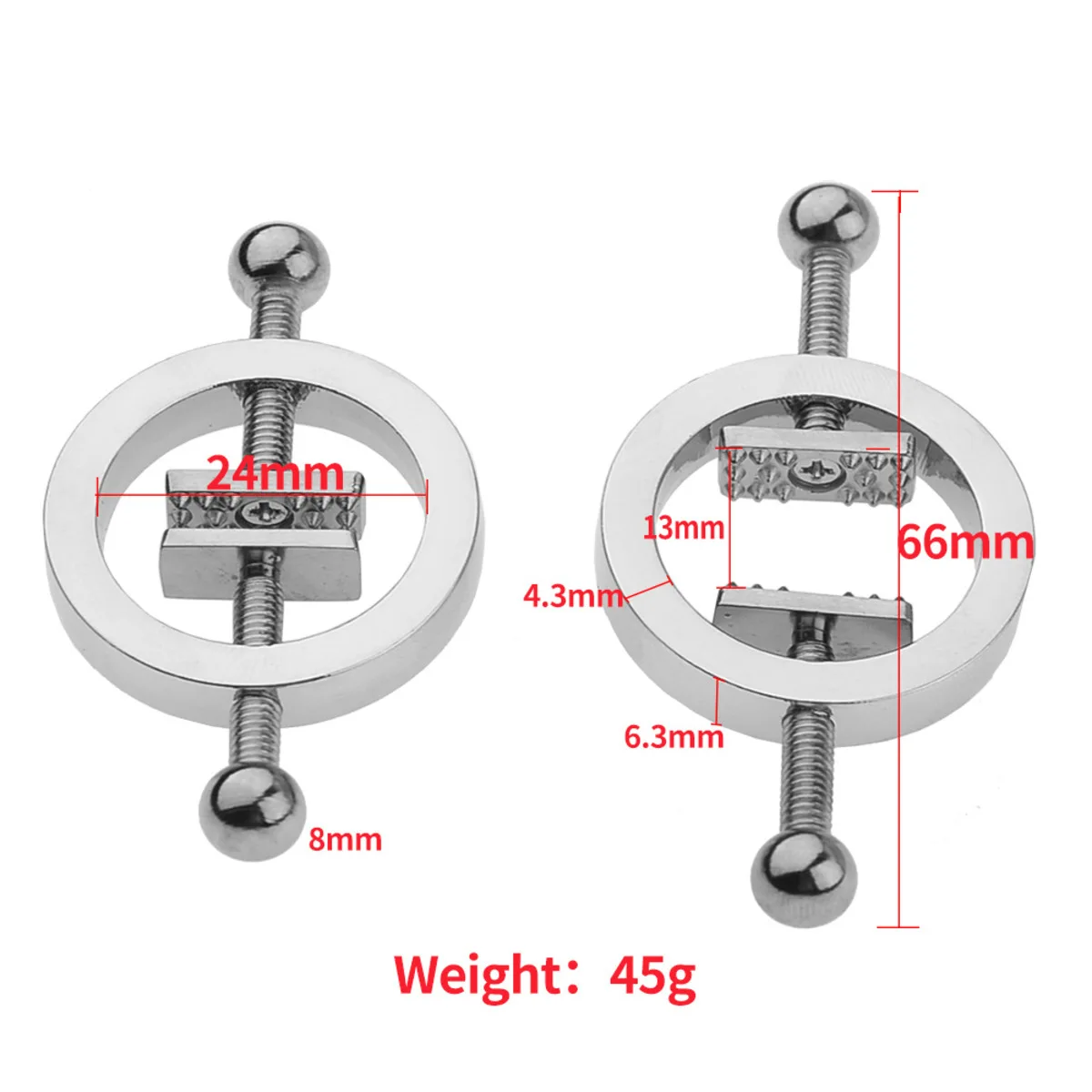 Stainless Steel Nipple Clamps Labia Spreader SM Sex Toy for Women Adjustable Nipple Clitoral Dual Stimulation Sex Restraint Game