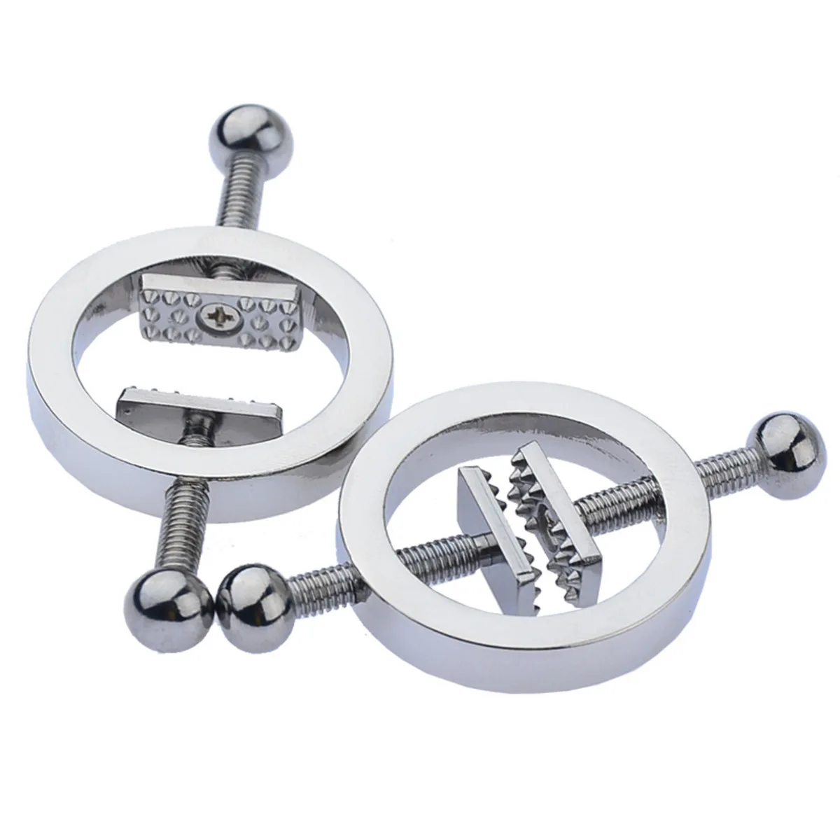 Stainless Steel Nipple Clamps Labia Spreader SM Sex Toy for Women Adjustable Nipple Clitoral Dual Stimulation Sex Restraint Game