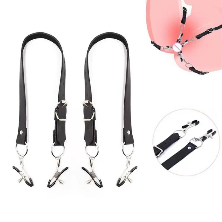 Stainless Steel Nipple Clamps Labia Spreader SM Sex Toy for Women Adjustable Nipple Clitoral Dual Stimulation Sex Restraint Game