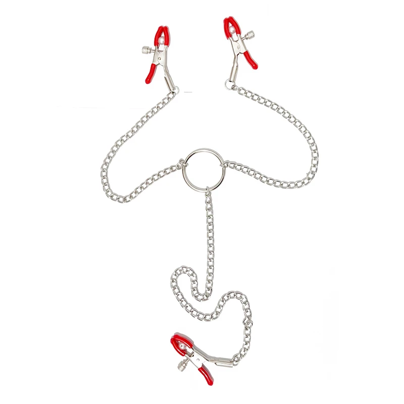 Stainless Steel Metal Chain Nipple Milk Clips Breast Clip Sex Slaves Nipple Clamps Sex Toys Butterfly Style For Couples