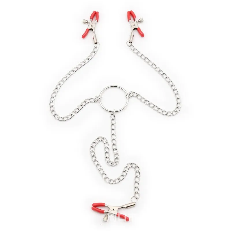 Stainless Steel Metal Chain Nipple Milk Clips Breast Clip Sex Slaves Nipple Clamps Sex Toys Butterfly Style For Couples