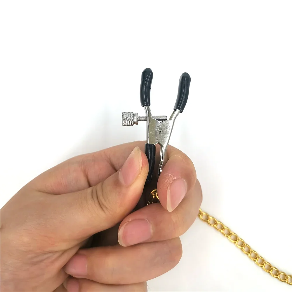 Stainless Steel Metal Chain Nipple Milk Clips Breast Clip Sex Slaves Nipple Clamps Sex Toys Butterfly Style For Couples