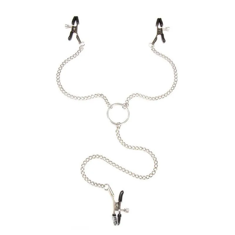 Stainless Steel Metal Chain Nipple Milk Clips Breast Clip Sex Slaves Nipple Clamps Sex Toys Butterfly Style For Couples