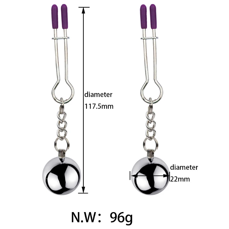 Metal Labia Clamps Breast Nipple Clips Weights Hanging Male Tease Sex Toys Bondage Accessories BDSM Nipple Massage Clamp Women