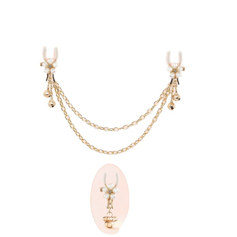 1 Pair Bells Metal Bondage Nipple Clamps Chain Clips Labia Slave BDSM Women Toys Adult Sex Games Breast Stimulate