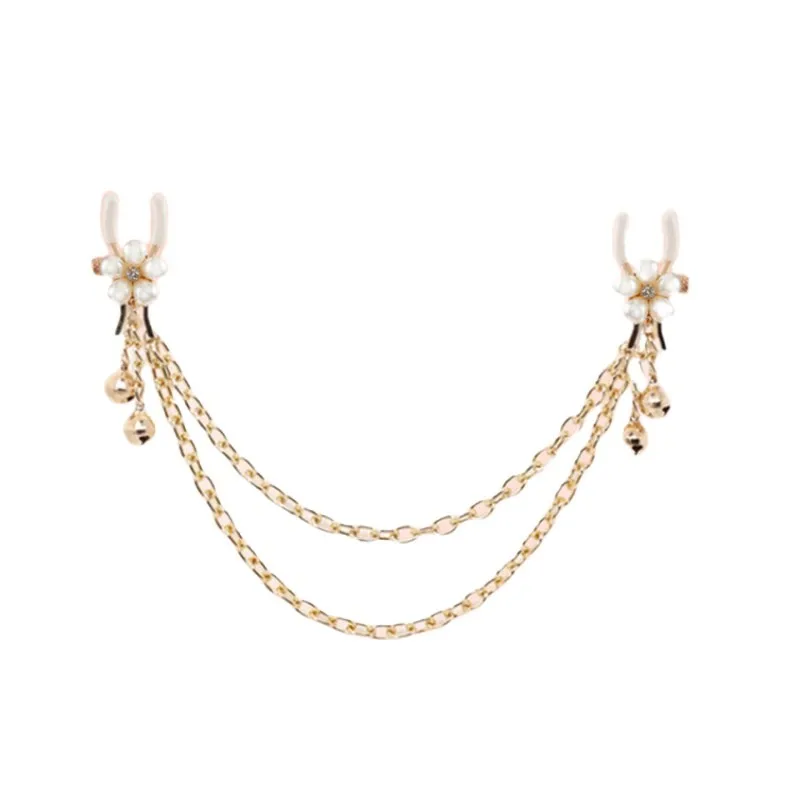 1 Pair Bells Metal Bondage Nipple Clamps Chain Clips Labia Slave BDSM Women Toys Adult Sex Games Breast Stimulate