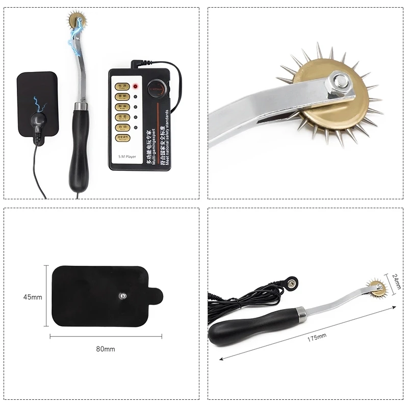 Electric Stimulation Massage Sex Toys Electro Shock Pulse Anal Butt Plug Penis Cage/Plug/Ring Nipple Clamp Labia Clip SM Roller