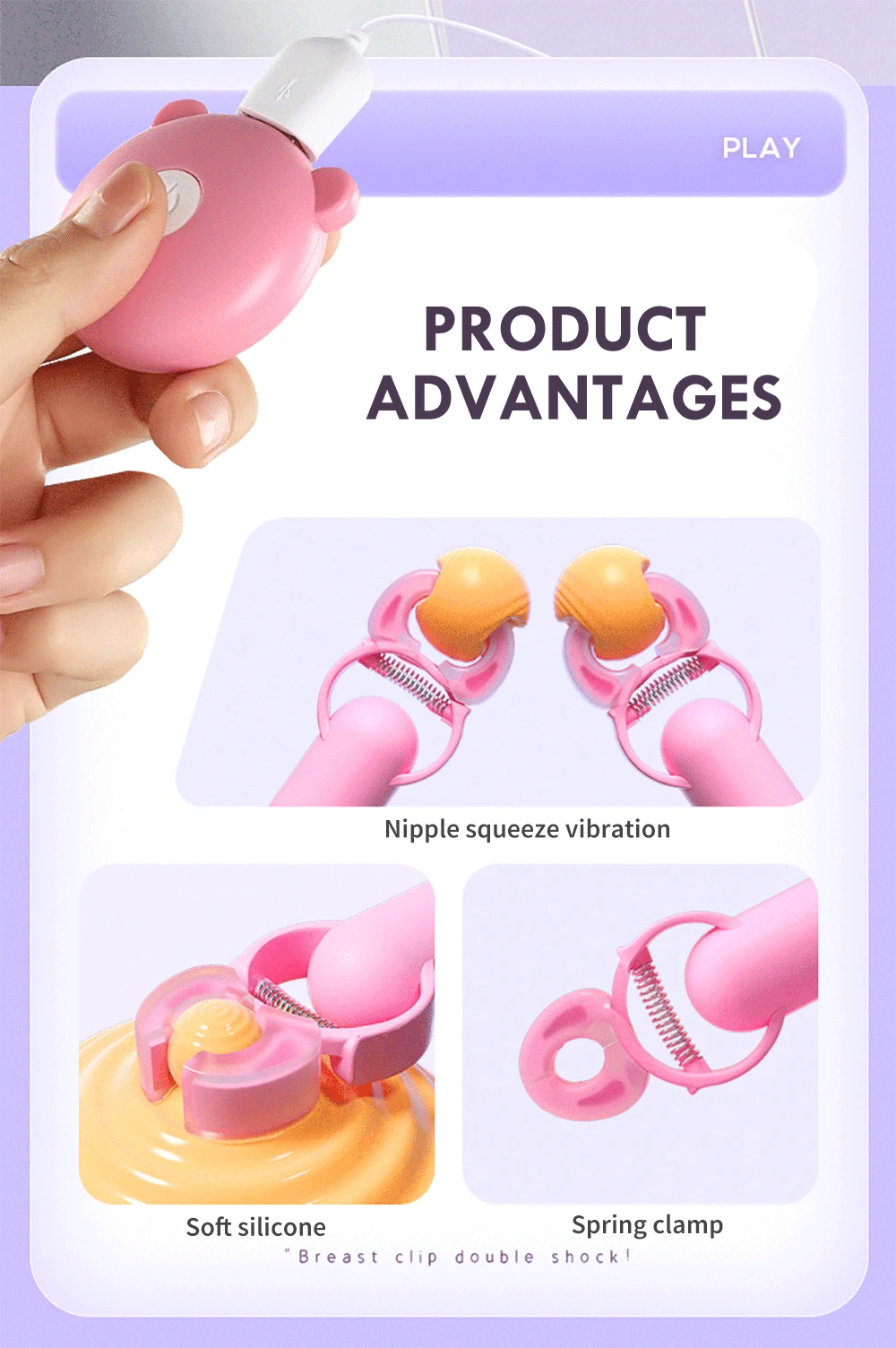 10 Speeds Vibrating Nipple Clamps Breast Clips for Women Breast Massage Vibrator Enhancer Clitoris Licking Sex Toys for Adult 18 10 Speeds Vibrating Nipple Clamps Breast Clips for Women Breast Massage Vibrator Enhancer Clitoris Licking Sex Toys for Adult 18