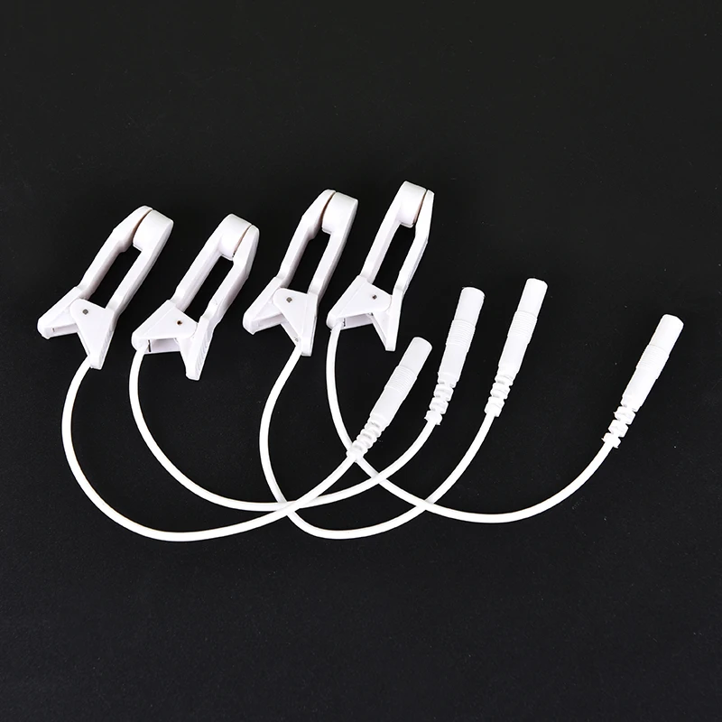 Tens Electrode Lead Wire Connecting Cable Sleeping Aids Pin Breast Nipple Ear Pain Relief Clip for Massagers Earclips 2.0mm