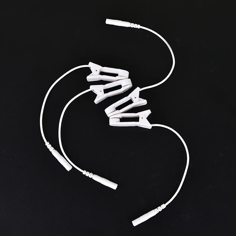 Tens Electrode Lead Wire Connecting Cable Sleeping Aids Pin Breast Nipple Ear Pain Relief Clip for Massagers Earclips 2.0mm