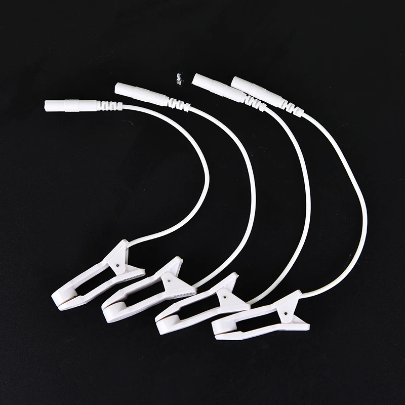 Tens Electrode Lead Wire Connecting Cable Sleeping Aids Pin Breast Nipple Ear Pain Relief Clip for Massagers Earclips 2.0mm