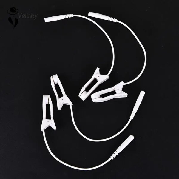 Tens Electrode Lead Wire Connecting Cable Sleeping Aids Pin Breast Nipple Ear Pain Relief Clip for Massagers Earclips 2.0mm