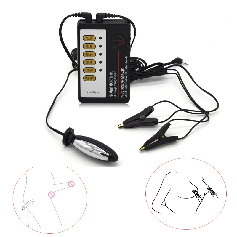 Electric Shock Anal Butt Plug BDSM Electric Stimulation Nipple Clamp Labia Clamp Prostate Massage Couple Sex Medical Themed Toy Electric Shock Anal Butt Plug BDSM Electric Stimulation Nipple Clamp Labia Clamp Prostate Massage Couple Sex Medical Themed Toy
