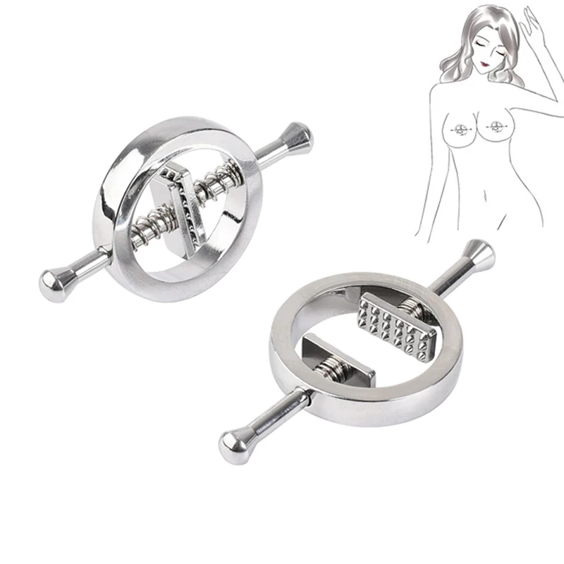 Metal Nipple Clamps Clips Stimulator Steel Nipple Breast Clamps Spring Pull Slave Bondage Flirting Women Sex Toy For Female Metal Nipple Clamps Clips Stimulator Steel Nipple Breast Clamps Spring Pull Slave Bondage Flirting Women Sex Toy For Female