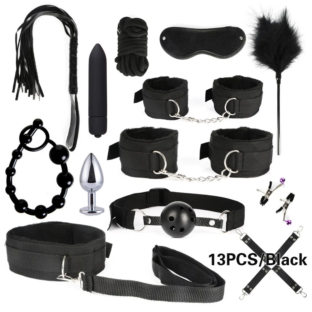 SexLove Set Kits Adults Sex Toys for Women Men Handcuffs Nipple Clamps Whip Spanking Sex Metal Anal Plug Vibrator Butt SexLove Set Kits Adults Sex Toys for Women Men Handcuffs Nipple Clamps Whip Spanking Sex Metal Anal Plug Vibrator Butt
