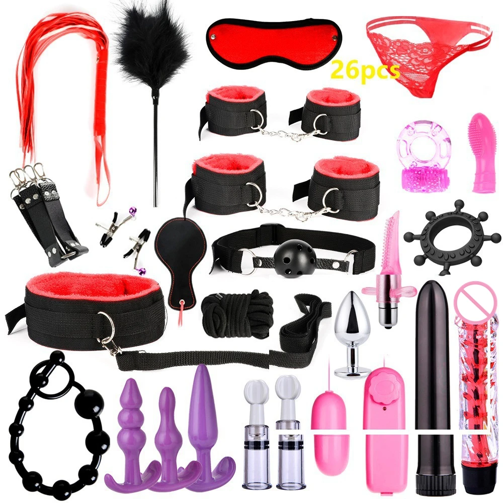 SexLove Set Kits Adults Sex Toys for Women Men Handcuffs Nipple Clamps Whip Spanking Sex Metal Anal Plug Vibrator Butt SexLove Set Kits Adults Sex Toys for Women Men Handcuffs Nipple Clamps Whip Spanking Sex Metal Anal Plug Vibrator Butt