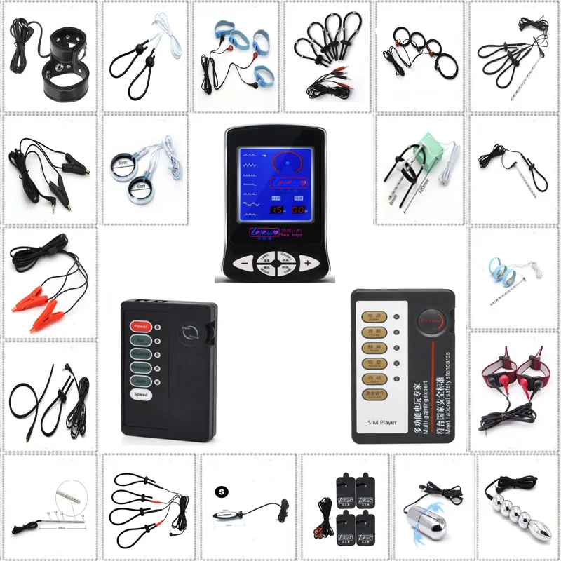 Electro Shock Anal Plug Penis Plug Cock Rings Medical Themed Toys Massage Pad Nipple Clamps For Men Electric Stimulate Sex Toys