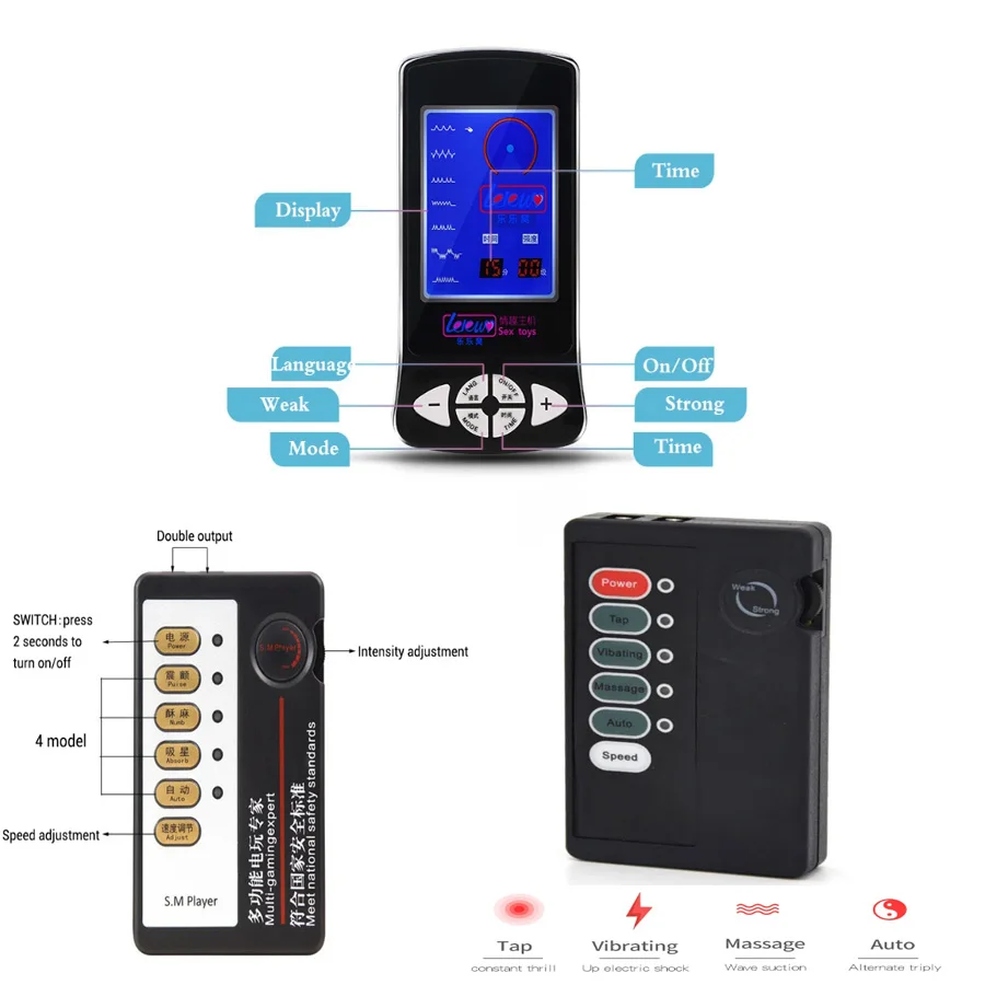 Electro Shock Anal Plug Penis Plug Cock Rings Medical Themed Toys Massage Pad Nipple Clamps For Men Electric Stimulate Sex Toys