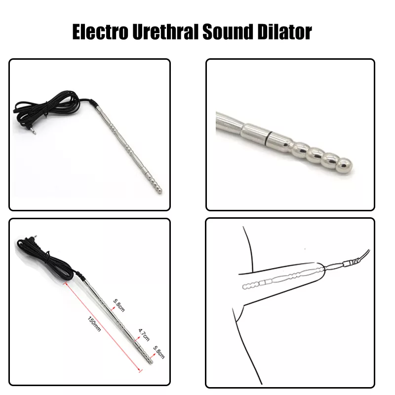 Strongest  EStim E-Stim Anal Plug Cock Ring Urethral Sound Dilator Pads,BDSM Electro Stimulation Medical Themed Host For Sex