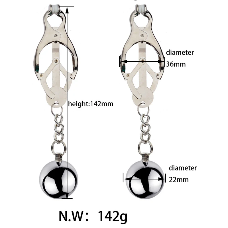 Stainless Metal Chain Nipple Milk Clips Breast Clip Sex Slaves Nipple Clamps Sex Toys Butterfly Style for Couples Nipple Sucker