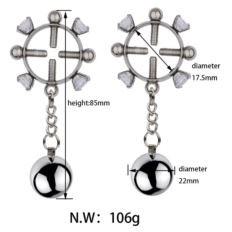 Stainless Metal Chain Nipple Milk Clips Breast Clip Sex Slaves Nipple Clamps Sex Toys Butterfly Style for Couples Nipple Sucker