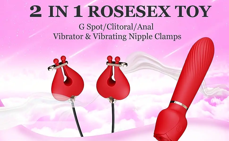 Chest Clips Vibrator for Women 2 in 1 Clitoris Stimulator Stick Dildo Nipple Clamps Ddsm Sex Toys for Couples Adult Unisex 18 Chest Clips Vibrator for Women 2 in 1 Clitoris Stimulator Stick Dildo Nipple Clamps Ddsm Sex Toys for Couples Adult Unisex 18