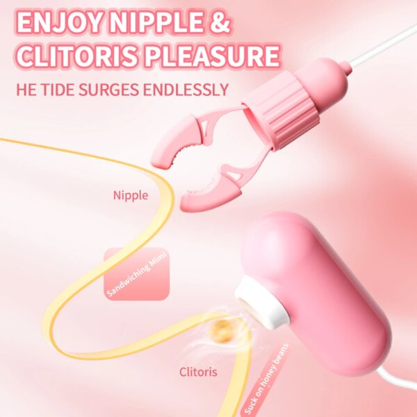 Sex Toys for Women Couple Breast Massage 12 Frequency Nipple Clamps Clitoral Clip Nipple Vibrator Nipple Clitoral Stimulation